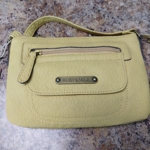 Ruby & Mila Leather Yellow Purse